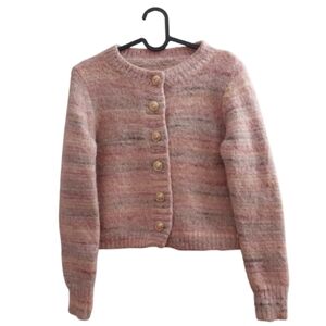 Pink Colorful Knit Cardigan Size Small